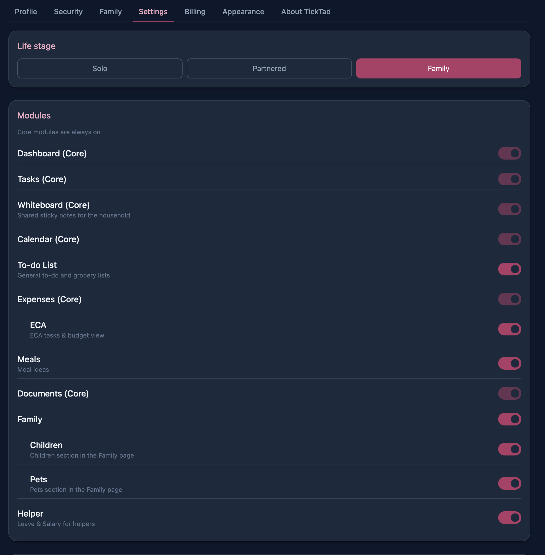 Module Settings